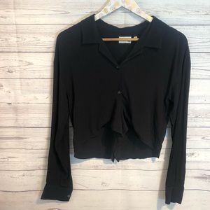 Aritzia Wilfred Free Tie Waist long sleeve blouse